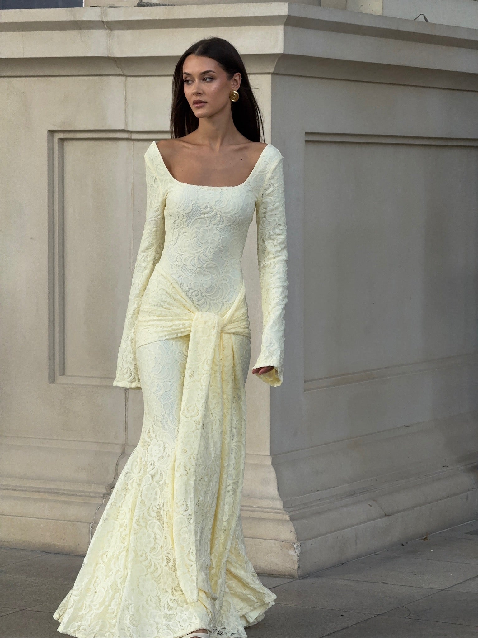 coast cream lace dress Wifey Lace Dress Cream marbl.ae