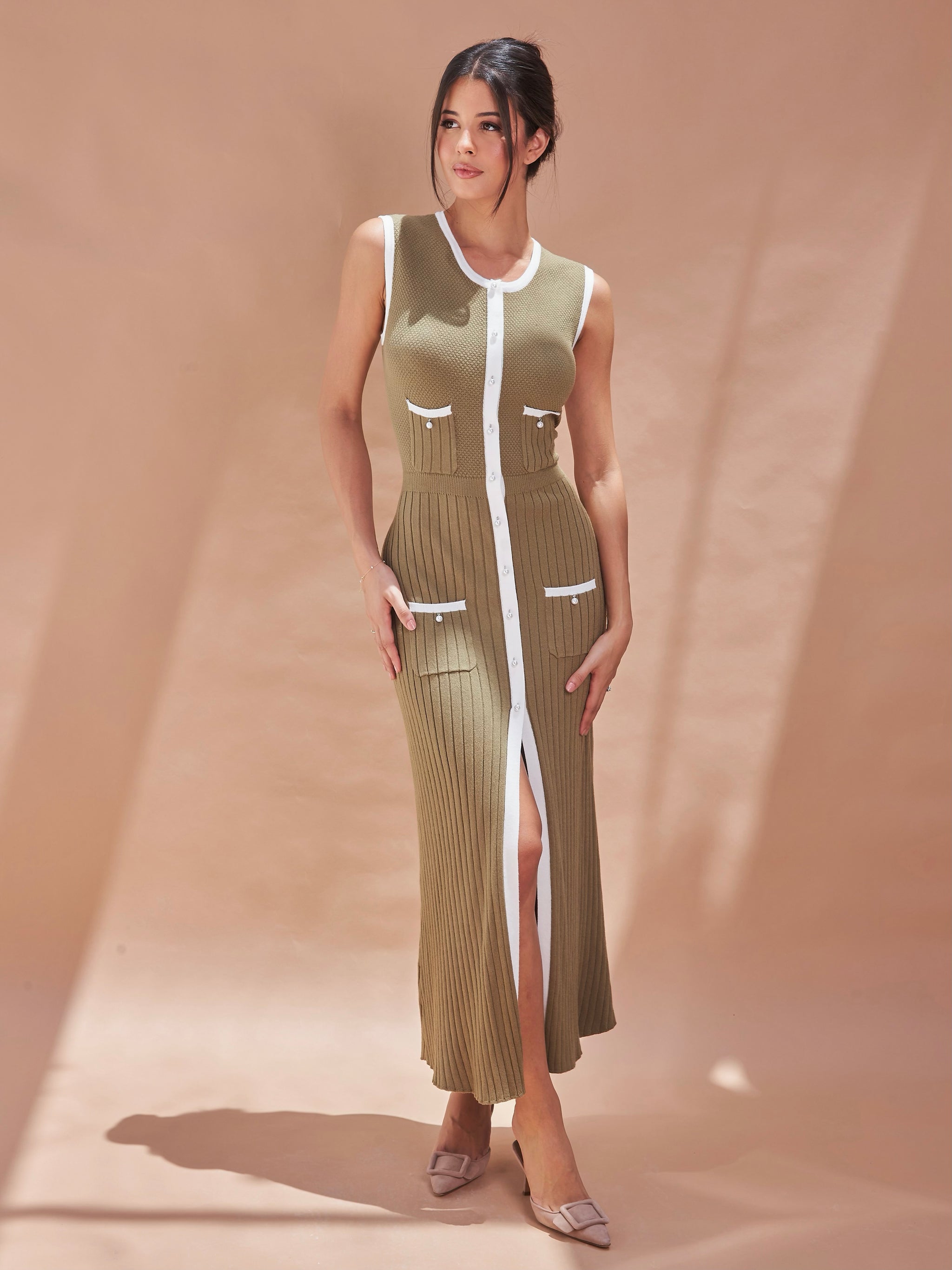 knit dress with pearls OLIVIANA KNIT DRESS