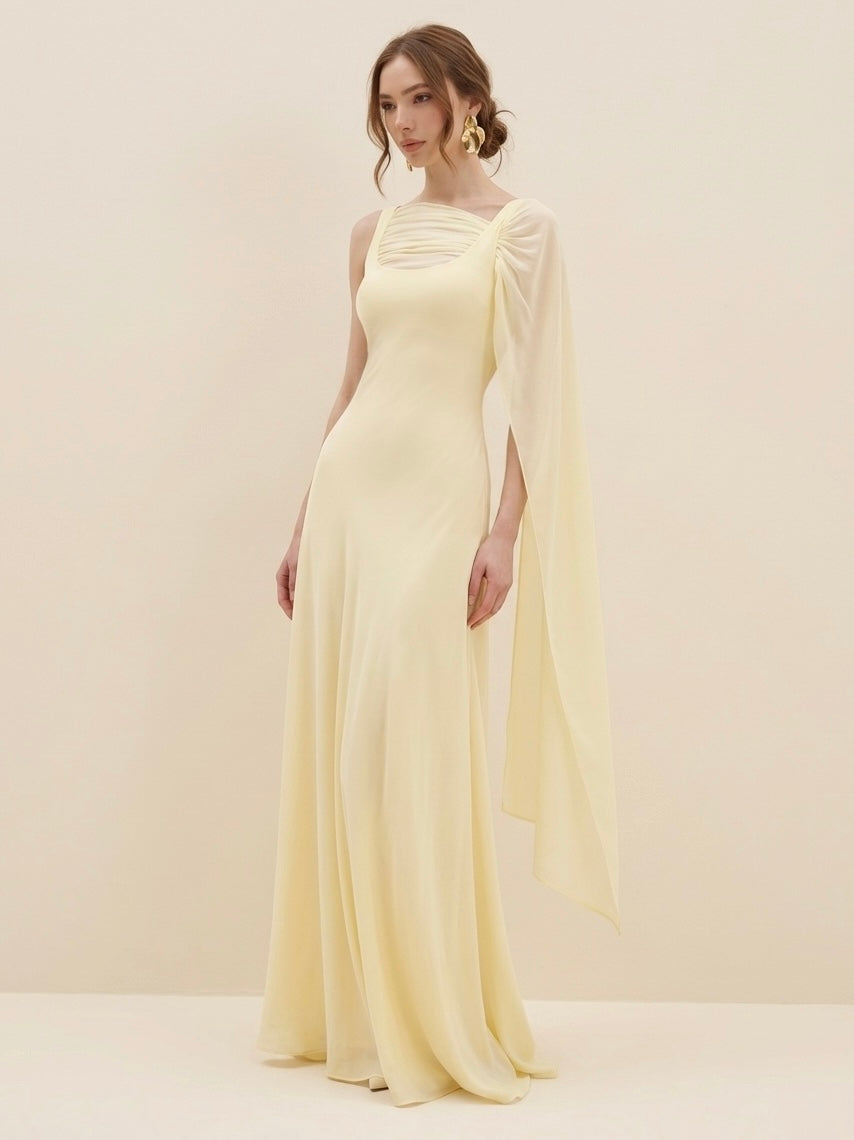 cape dress yellow Aluya Mesh Draped Crafted from soft Buy Monsoon Yellow Joanna Ruffle