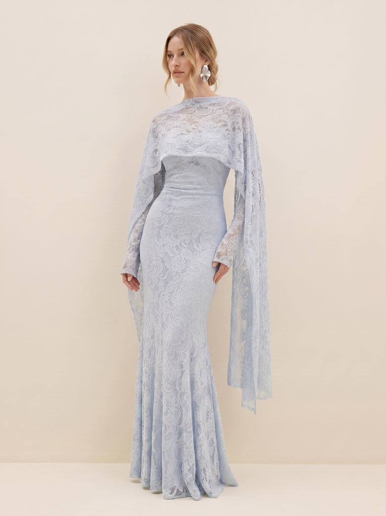 Wifey Lace Dress Powder Blue