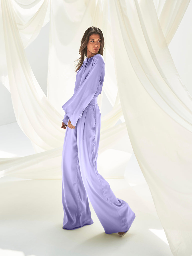 Lilac Tuxedo Pants - marbl.ae