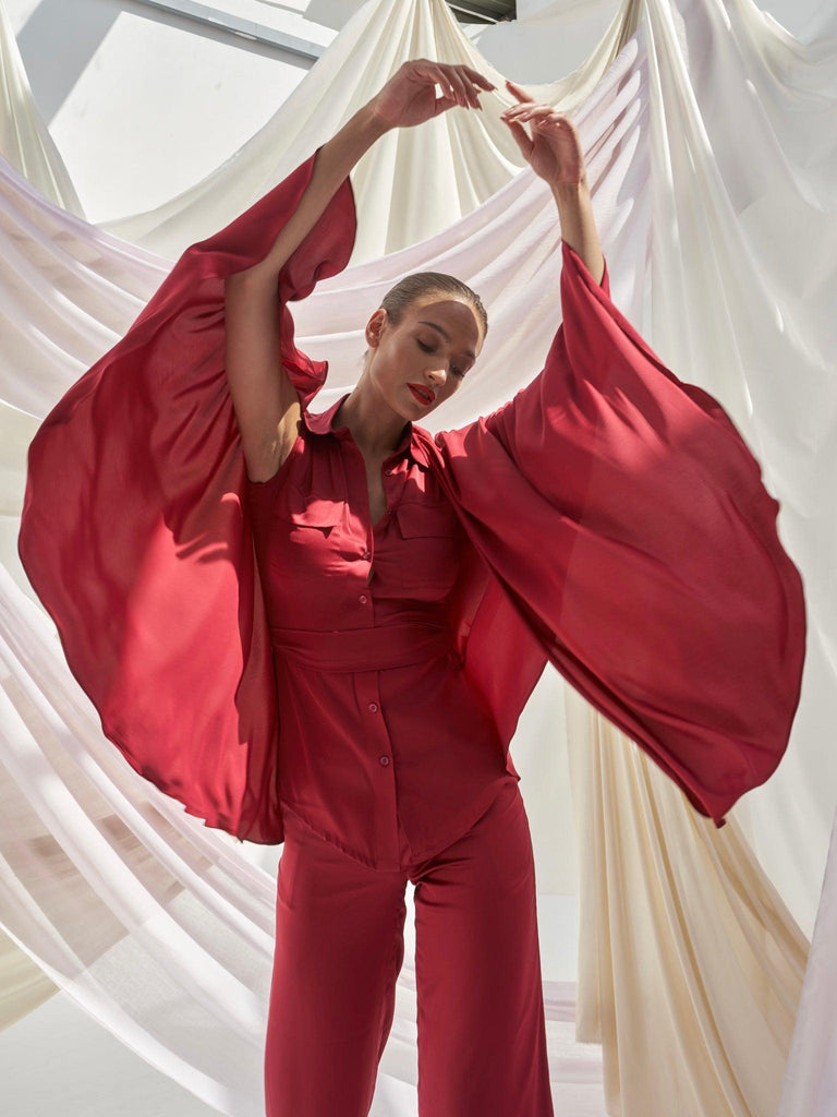 Red Carpet Cape Shirt - marbl.ae
