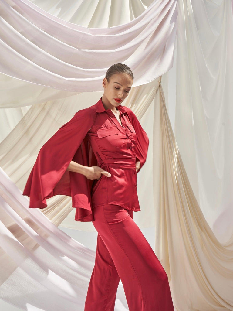 Red Carpet Cape Shirt - marbl.ae